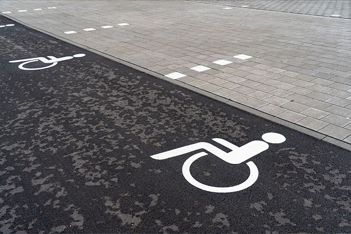 Accessibility on the ground floor at Messe Freiburg // Copyright FWTM Joos
